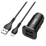 Adapter CL HOCO NZ4 Wise Road, 2x USB 2,4A, 24W, kabel Lightning pro iPhone, černá