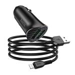 Adapter CL HOCO Z39 Farsighted, 2x USB, 18W, kabel Lightning pro iPhone, černá