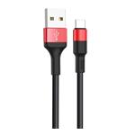 Data kabel HOCO X26 Xpress, USB-C, 2.0A, 1m, černo-červená