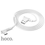 Data kabel HOCO X46 Pleasure, USB-C, 3A, 1m, úhlové konektrory, bílá