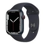 Hodinky Apple Watch Series 7 GPS + Cellular 45mm Midnight, Midnight Sport Band pásek (2021)