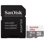 Karta paměť.microSDHC 16GB SanDisk Ultra, 80MB/s, Class10 + adapter