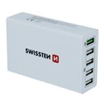 Nabíječka cestovní SWISSTEN 5x USB, IC, QUALCOMM 3.0, 50W, bílá